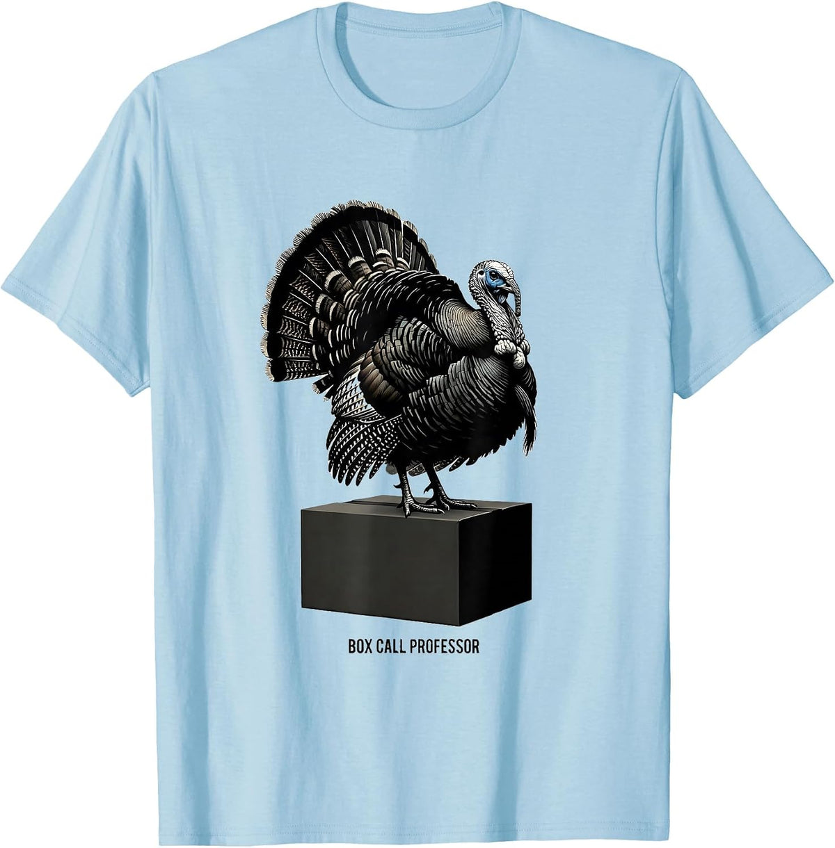Men's Box Call Professor Funny Turkey Hunting Season Gift Humor T-Shirt - Baby Blue