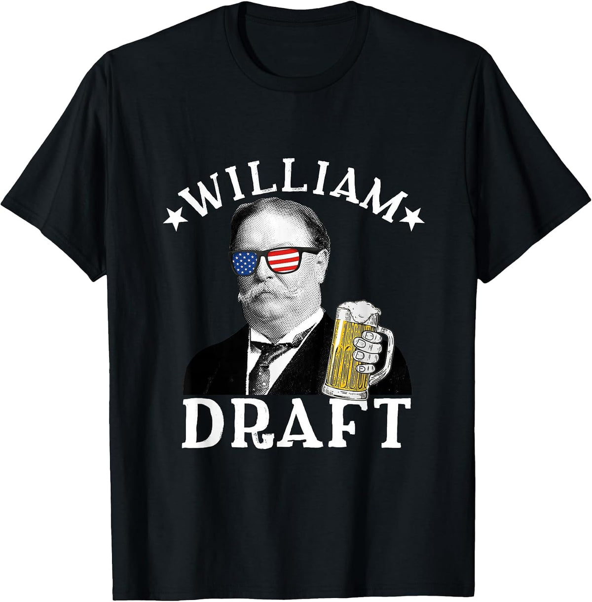 William Draft Drinking President William Howard TAFT T-Shirt - Black