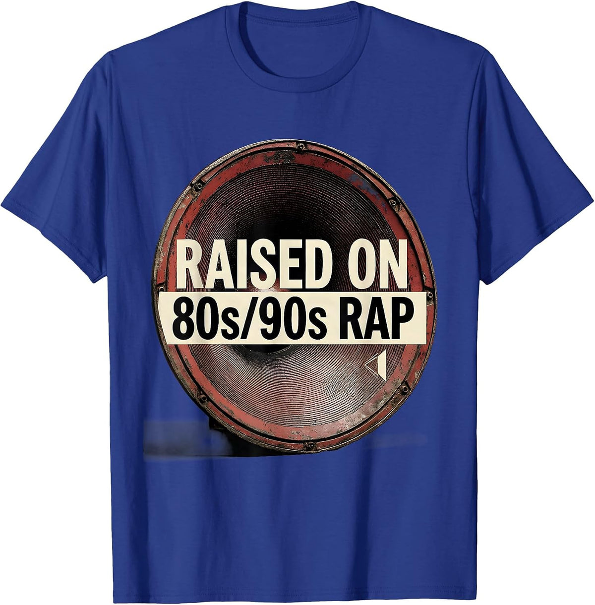 Men's Raised On 80s/90s Rap Retro Hip Hop Old School Nostalgia T-Shirt - Royal Blue