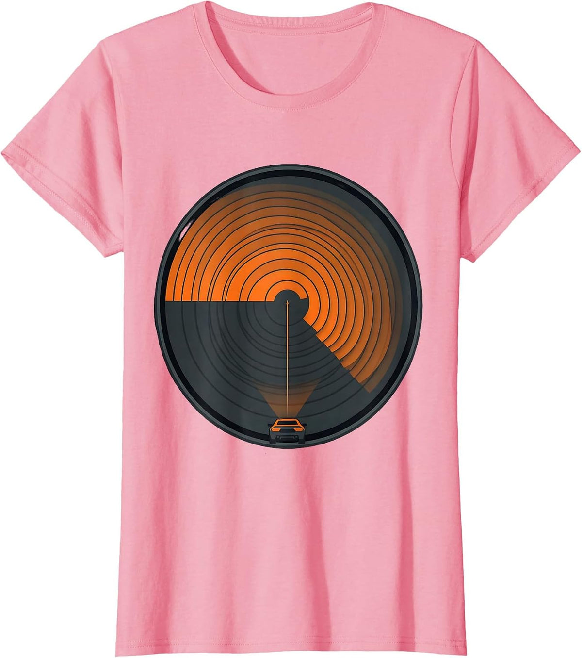 Women's Compact Radar Scope Minimalist Storm Chaser Meteorology T-Shirt - Pink
