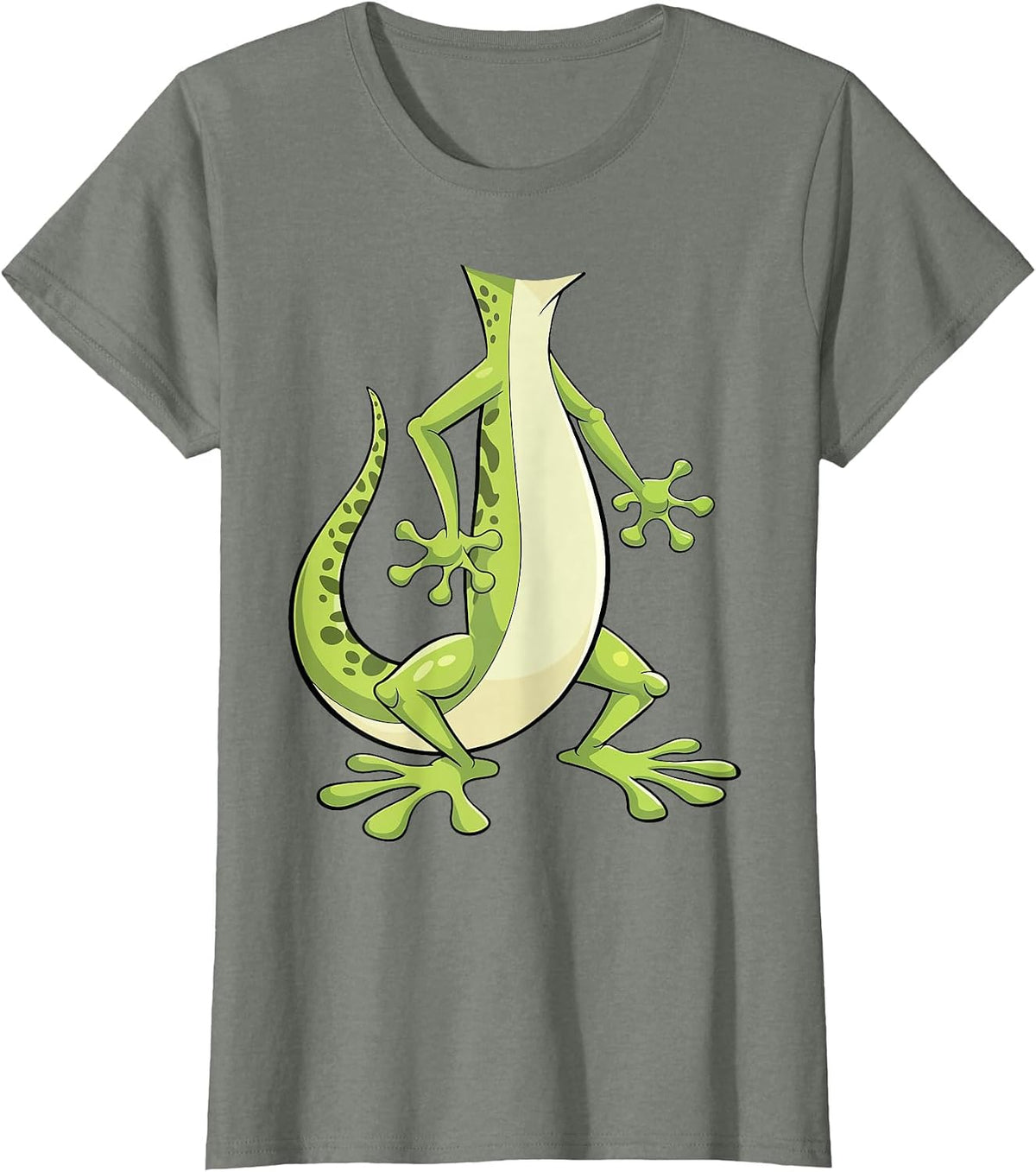 Gecko Shirt for Adults and Kids Green Lizard Costume Tees T Shirts Men Women - Olive Heather