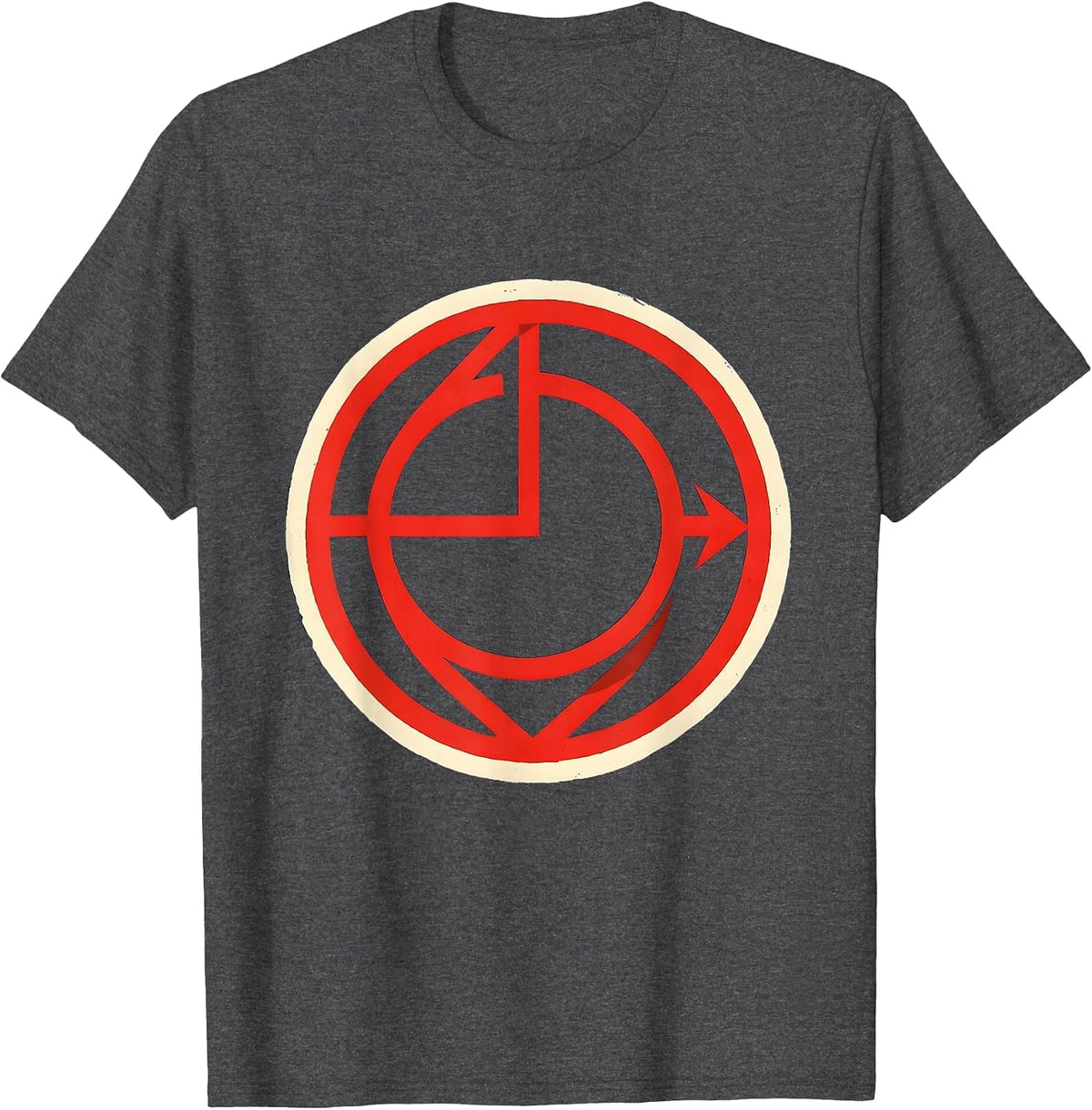 Math Tangent Line Emblem Funny Math Teacher Humor T-Shirt - Dark Heather Grey
