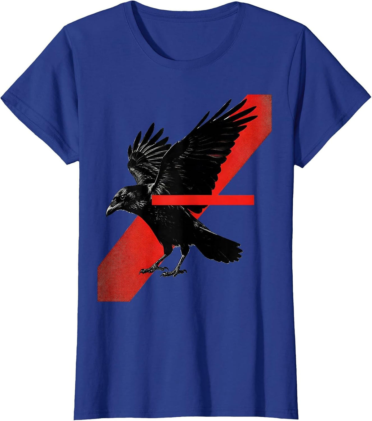 Women's Crow Silhouette Dark Humor Gothic Raven Bird Lover T-Shirt - Royal Blue