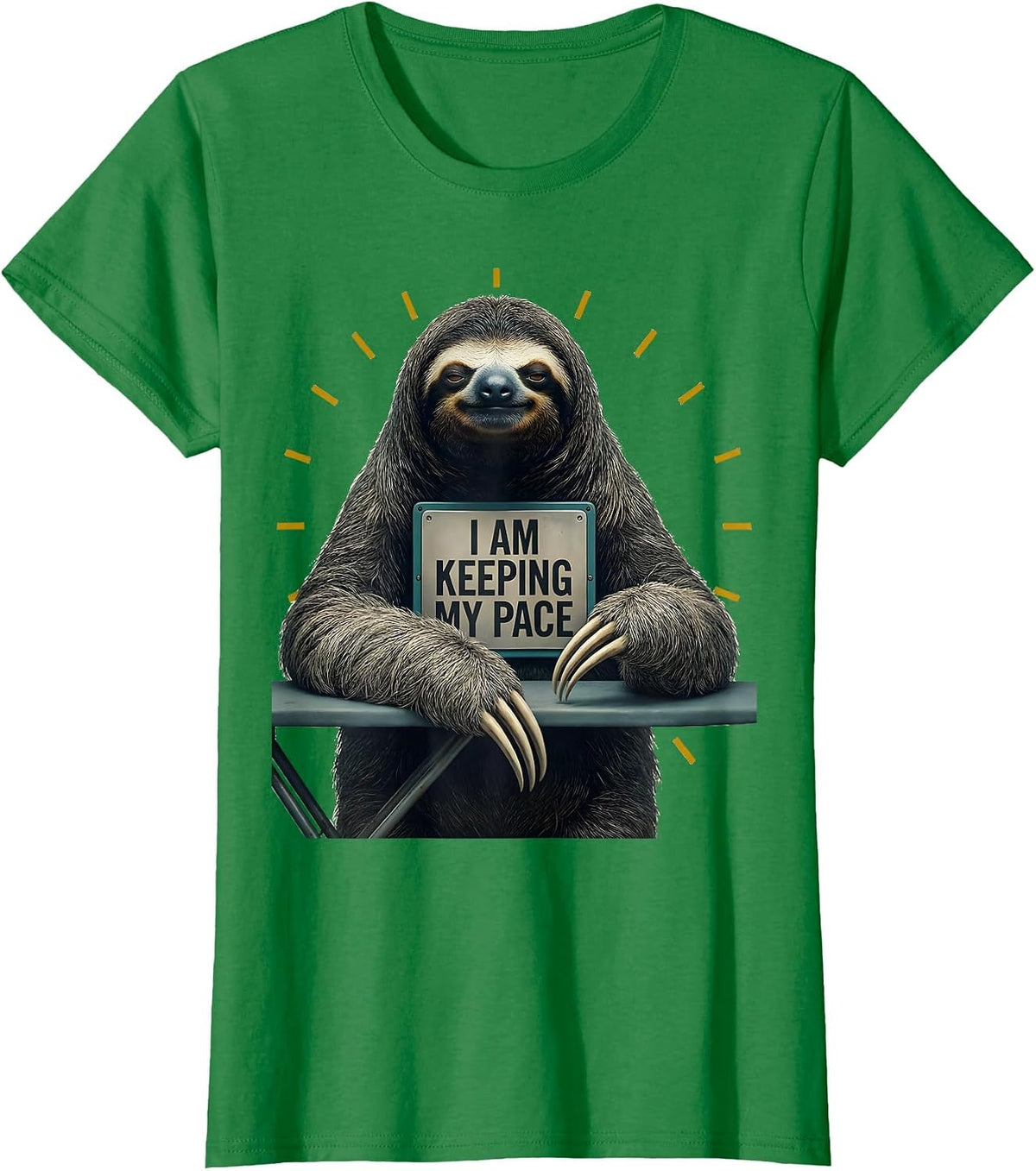 I Am Keeping My Pace Funny Sloth Lover Gift T-Shirt - Kelly Green