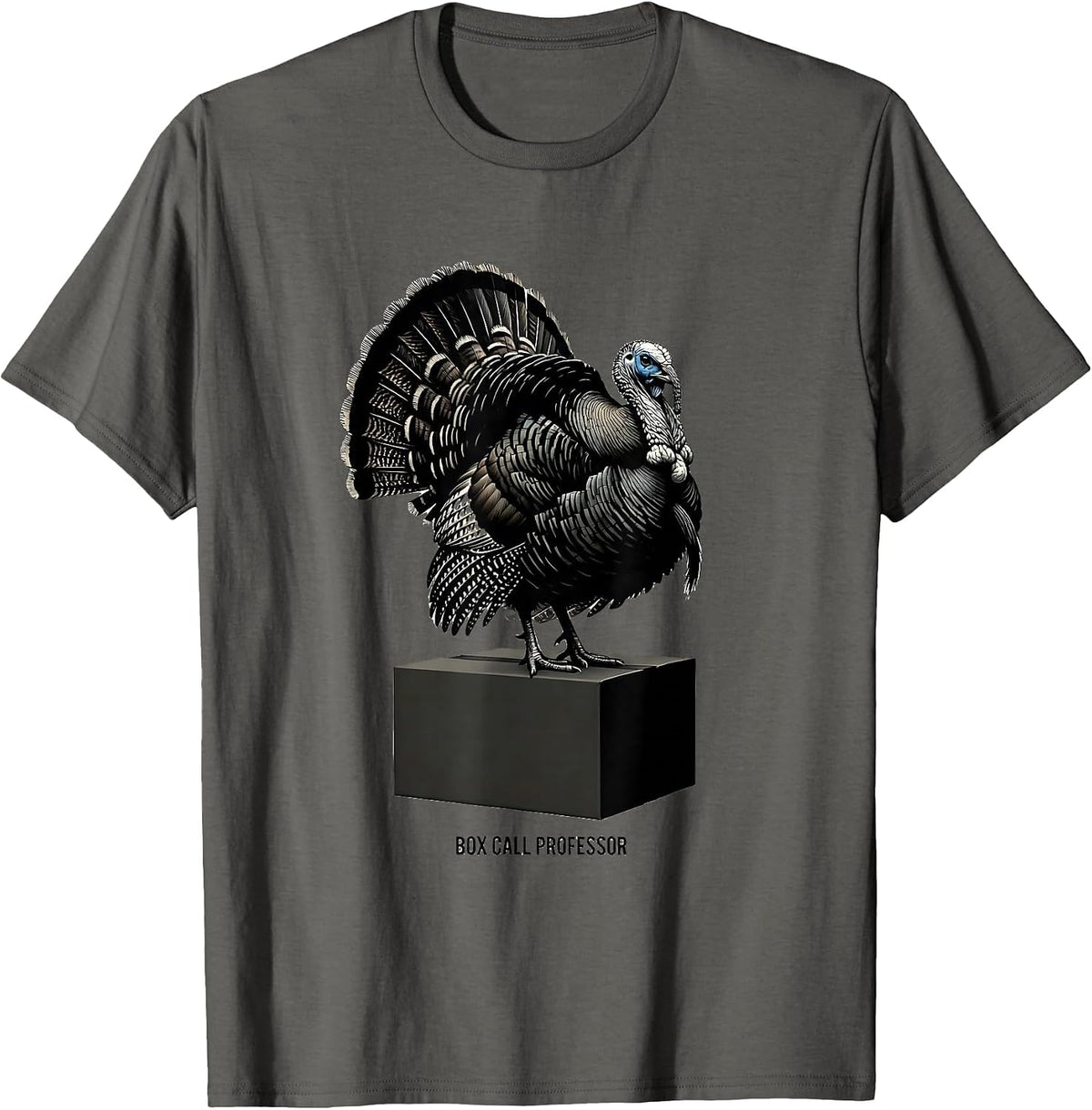 Men's Box Call Professor Funny Turkey Hunting Season Gift Humor T-Shirt - Asphalt Grey