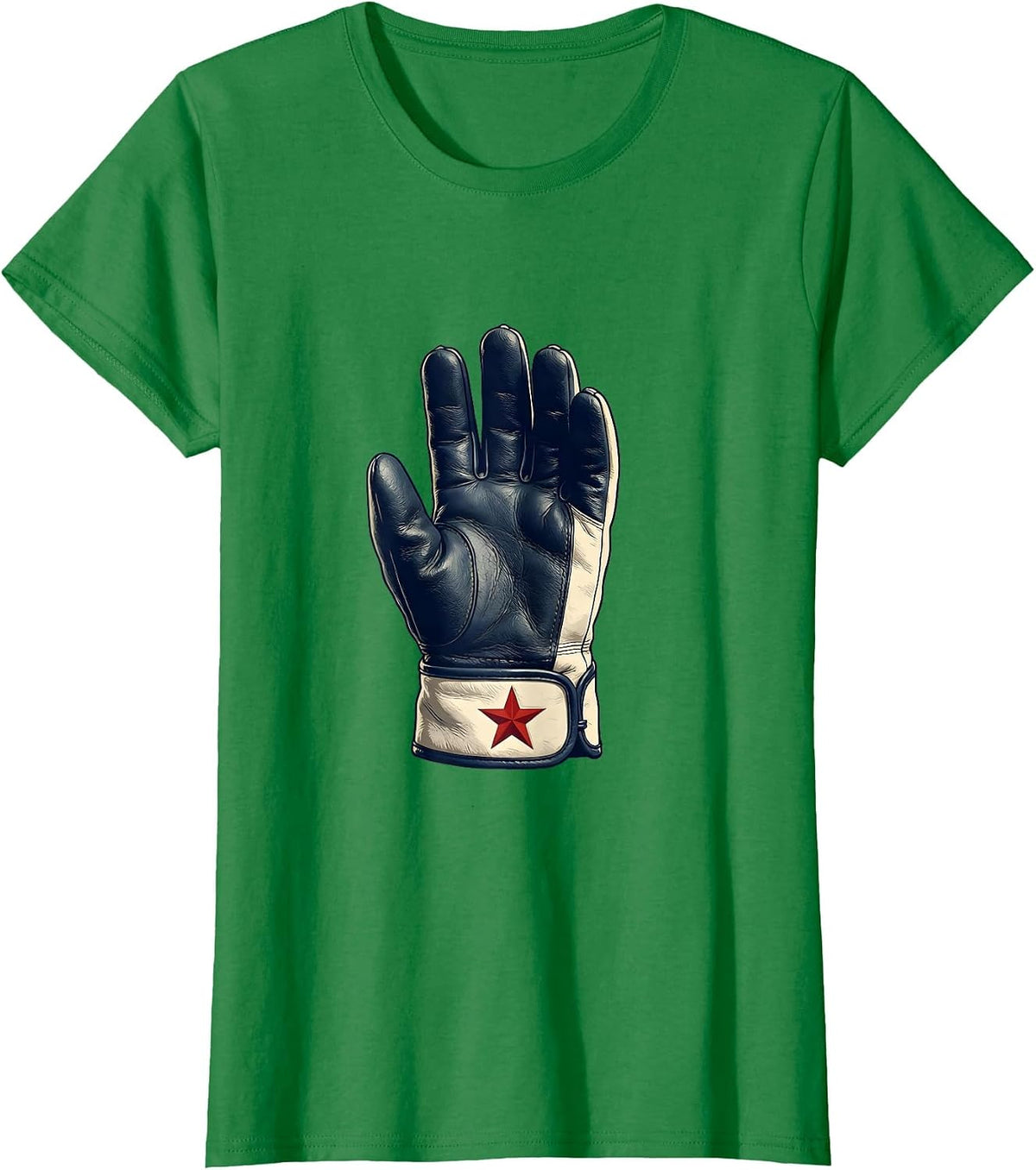 Leather Glove Star Labor Day Patriotic Union Worker T-Shirt - Kelly Green