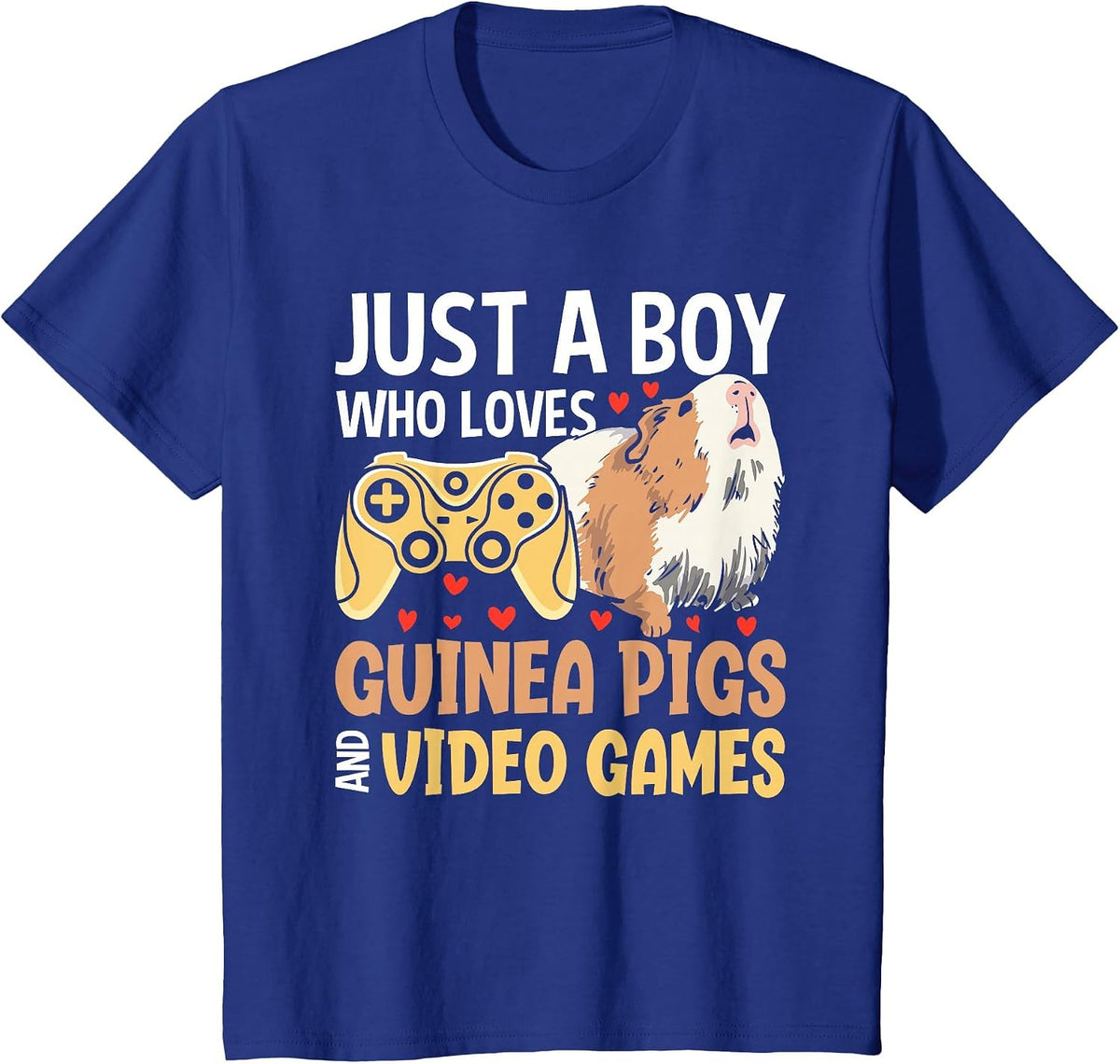 Just a Boy Who Loves Guinea Pigs and Video Games Gaming T-Shirt - Royal Blue