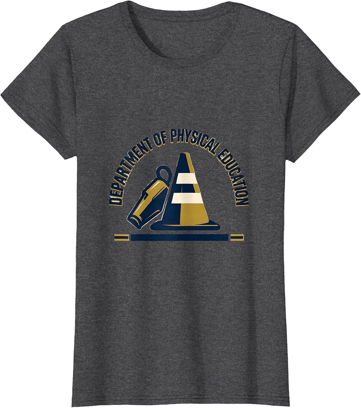 Women's Department Of Physical Education Sports PE Teacher Back T-Shirt - Dark Heather Grey