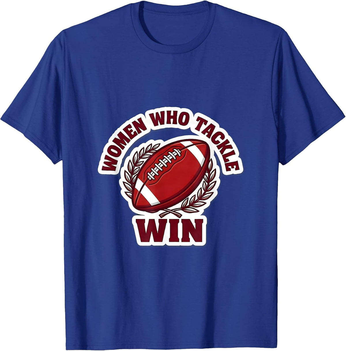 Men's Women Who Tackle Win Rugby Graphic Design T-Shirt - Royal Blue