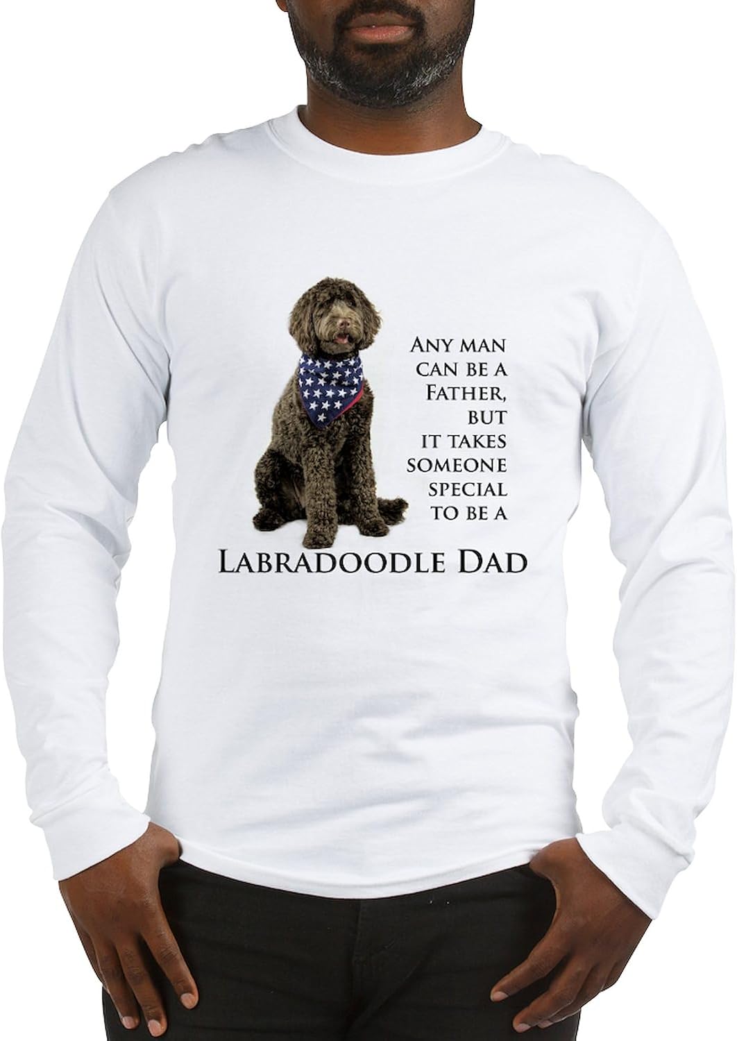 CafePress Labradoodle Dad Long Sleeve T Shirt Unisex Cotton Long Sleeve T-Shirt - White