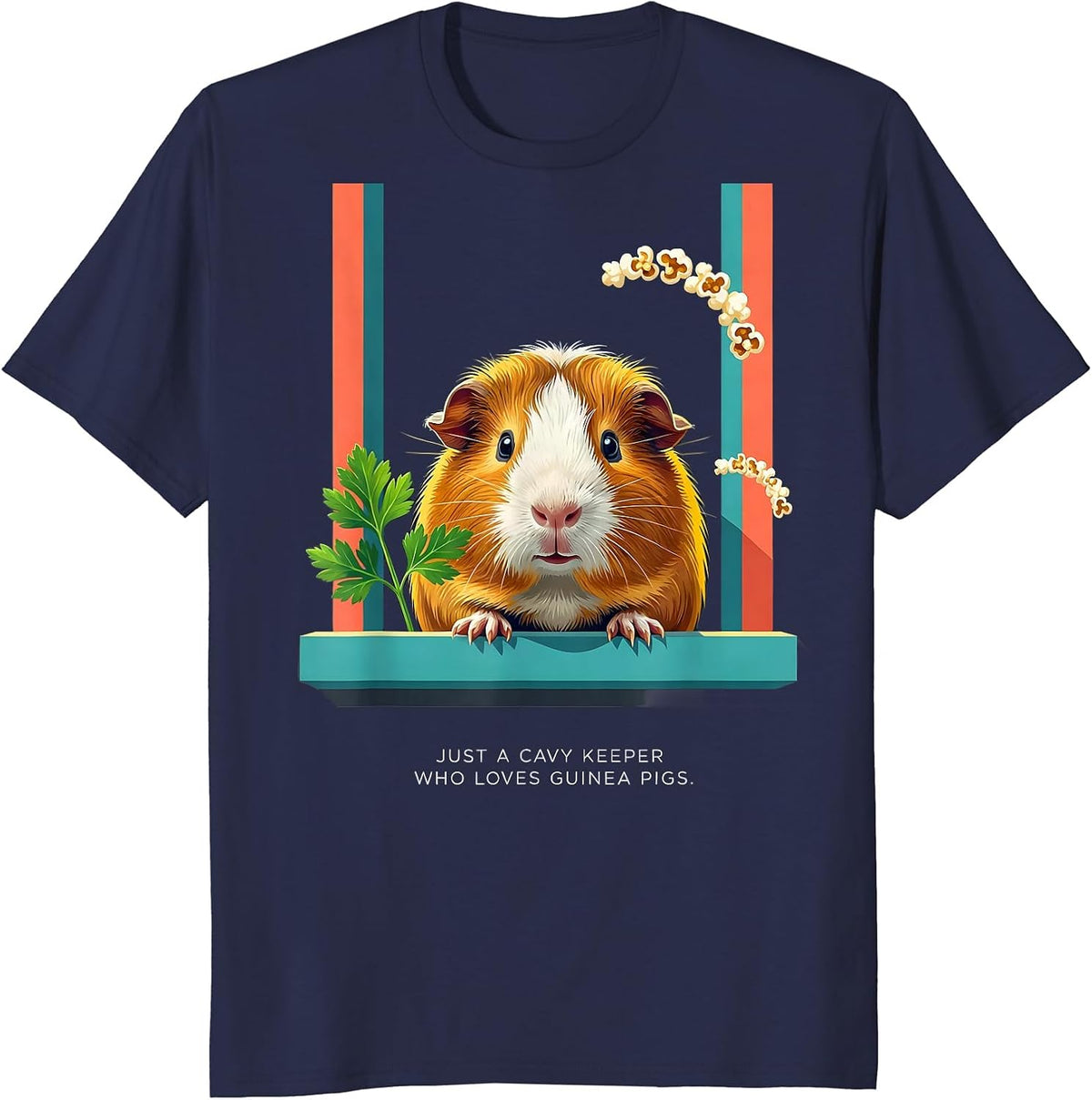 Just A Cavy Keeper Who Loves Guinea Pigs Funny T-Shirt - Navy Blue