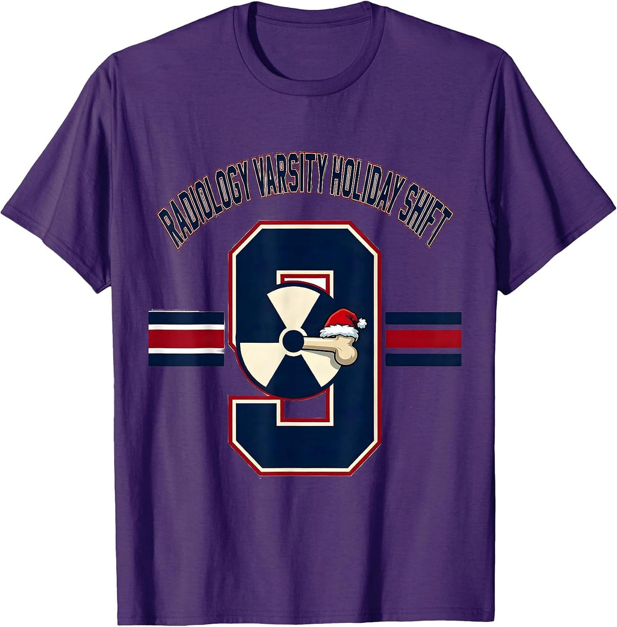 Men's Radiology Varsity Holiday Shift Funny Radiology Tech T-Shirt - Purple