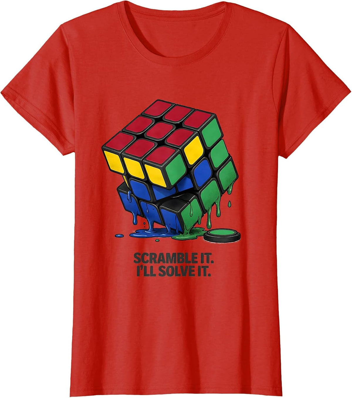Women's Scramble It. I'll Solve It Funny Speed Cubing Puzzle Lover T-Shirt - Red
