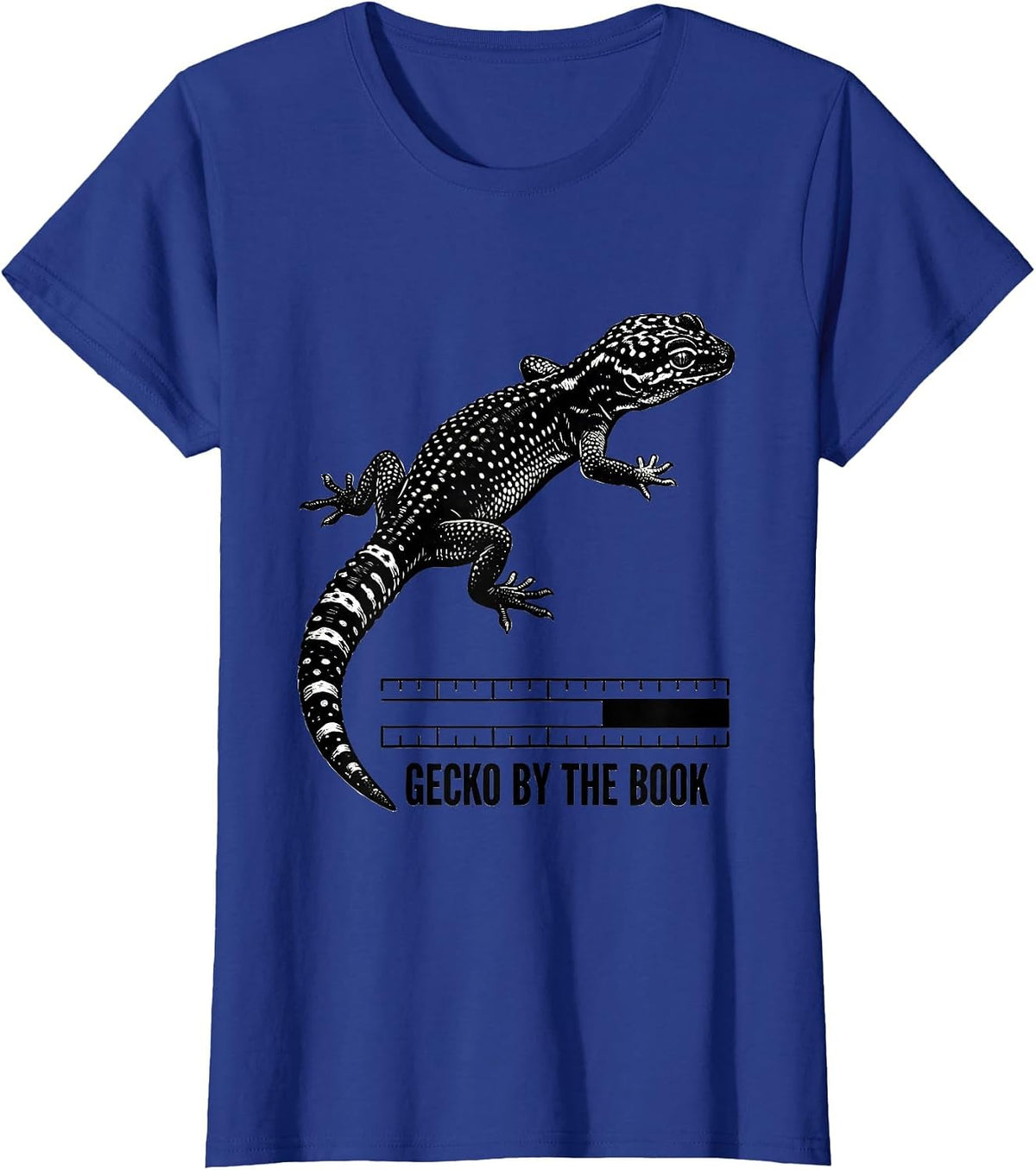 Women's Gecko By The Book Funny Reptile Lover Leopard Gecko Humor T-Shirt - Royal Blue