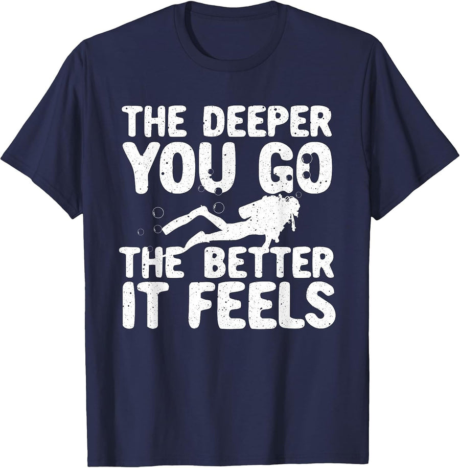Funny Scuba Diving Themed Design for Men Women Scuba Dive T-Shirt - Navy Blue