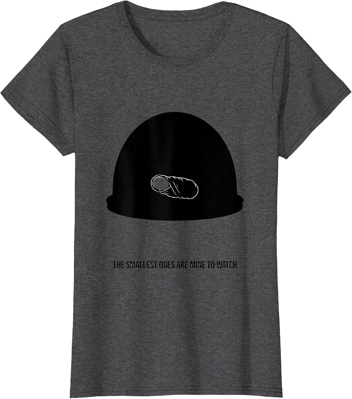 Women's The Smallest Ones Are Mine to Watch Cute NICU Nurse T-Shirt - Dark Heather Grey
