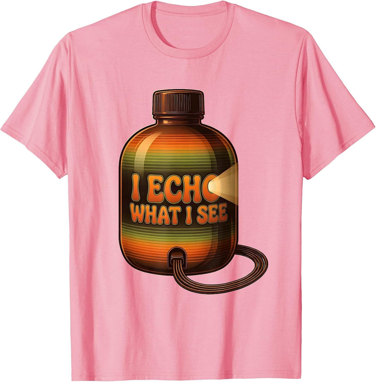 Men's I Echo What I See Retro 70s Funny Sonographer Ultrasound T-Shirt - Pink