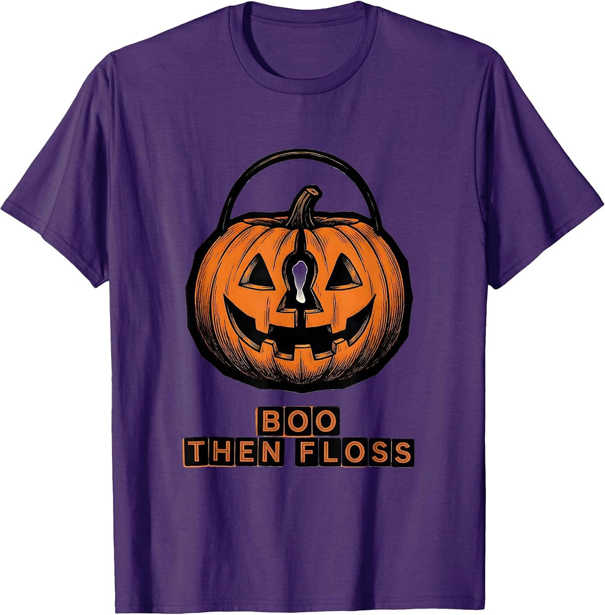 Boo Then Floss Funny Dental Hygienist Halloween Work T-Shirt - Purple