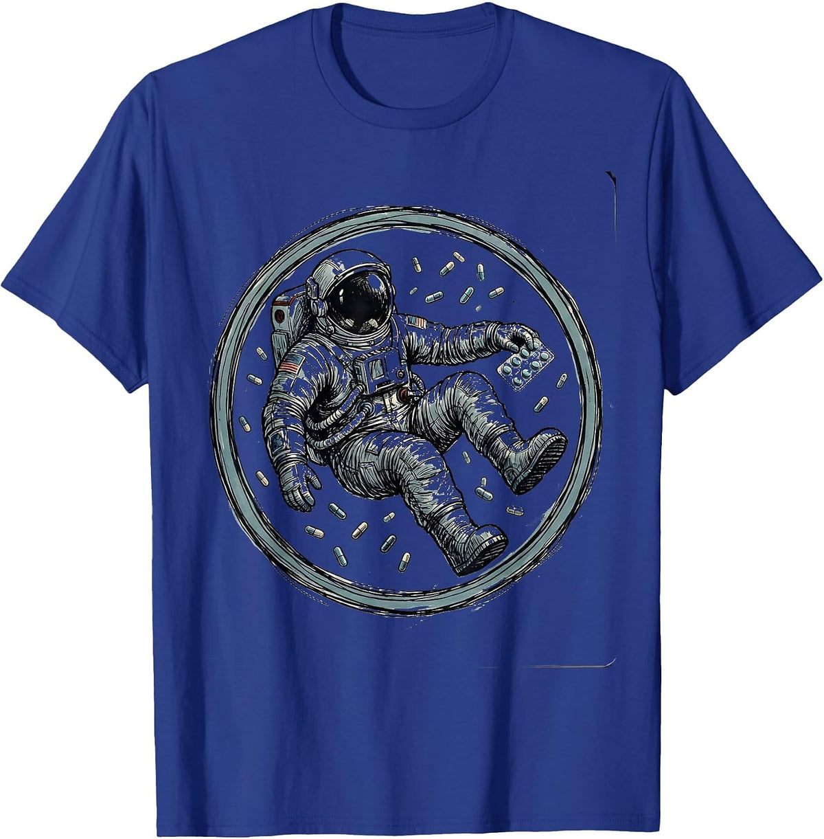 Pharmacy Technician Astronaut Pill Blister Pack T-Shirt - Royal Blue