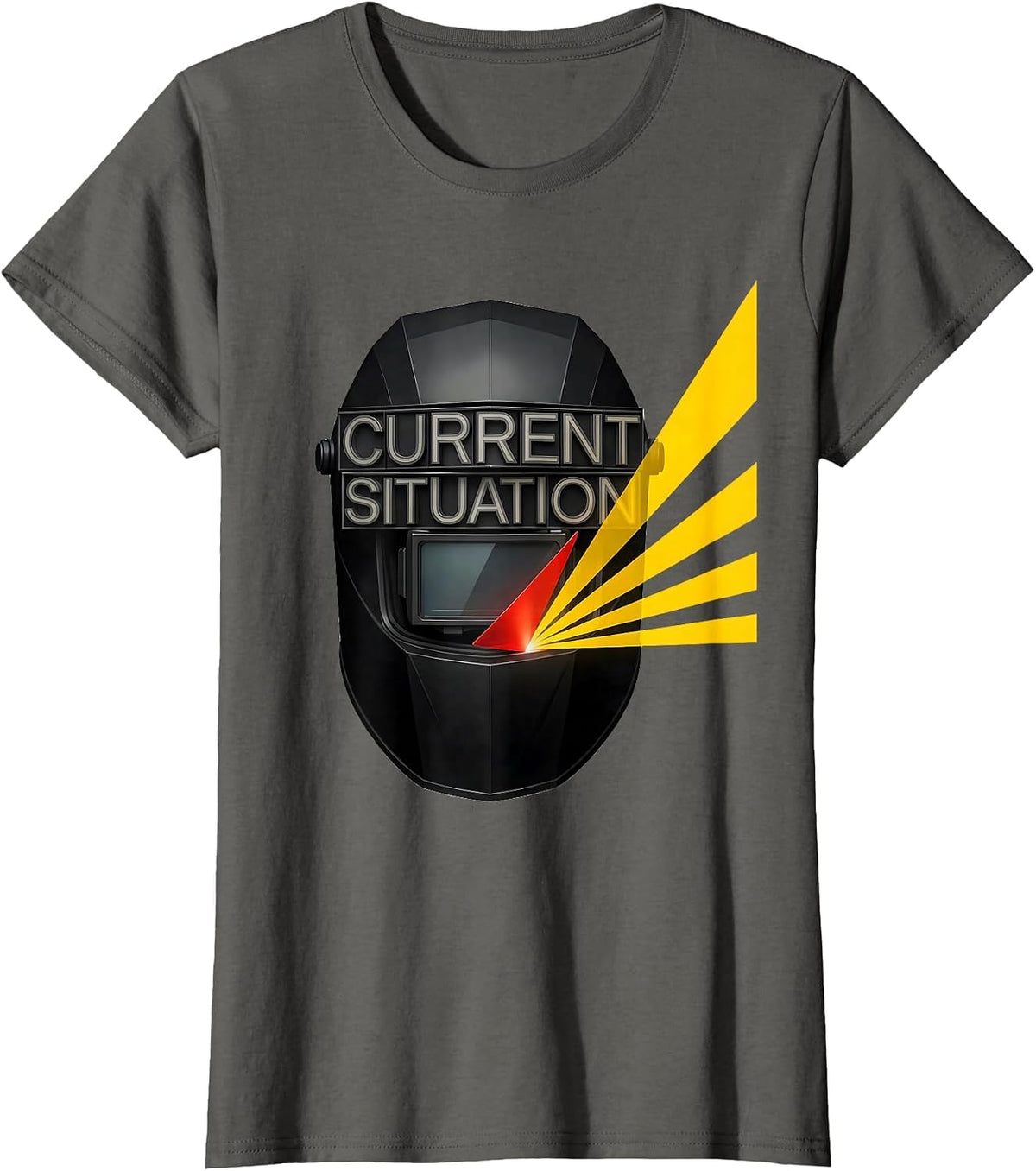 Women's Current Situation Bauhaus Modernist Welder Trade Pride Humor T-Shirt - Asphalt Grey