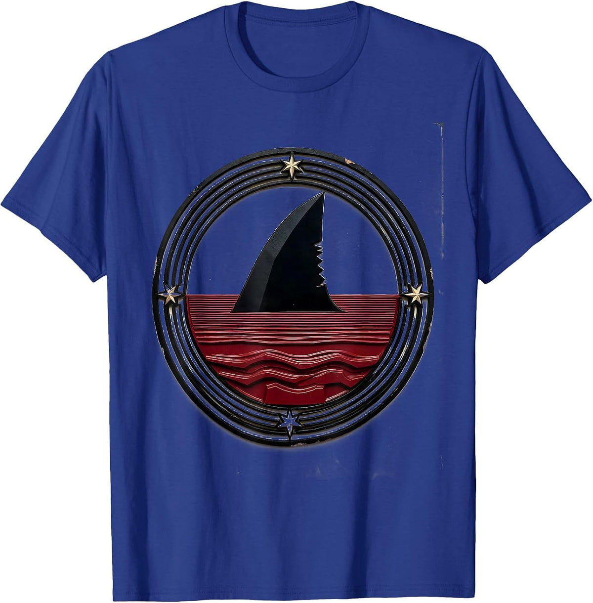 Men's Shark Fin Ocean Surface Graphic T-Shirt - Royal Blue
