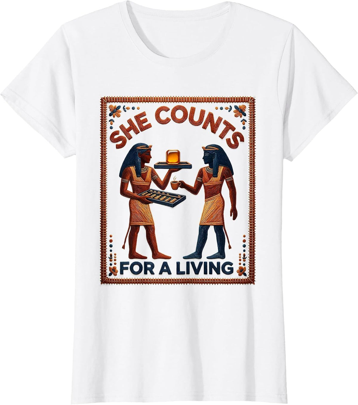She Counts For A Living Funny Pharmacy Technician Humor T-Shirt - White