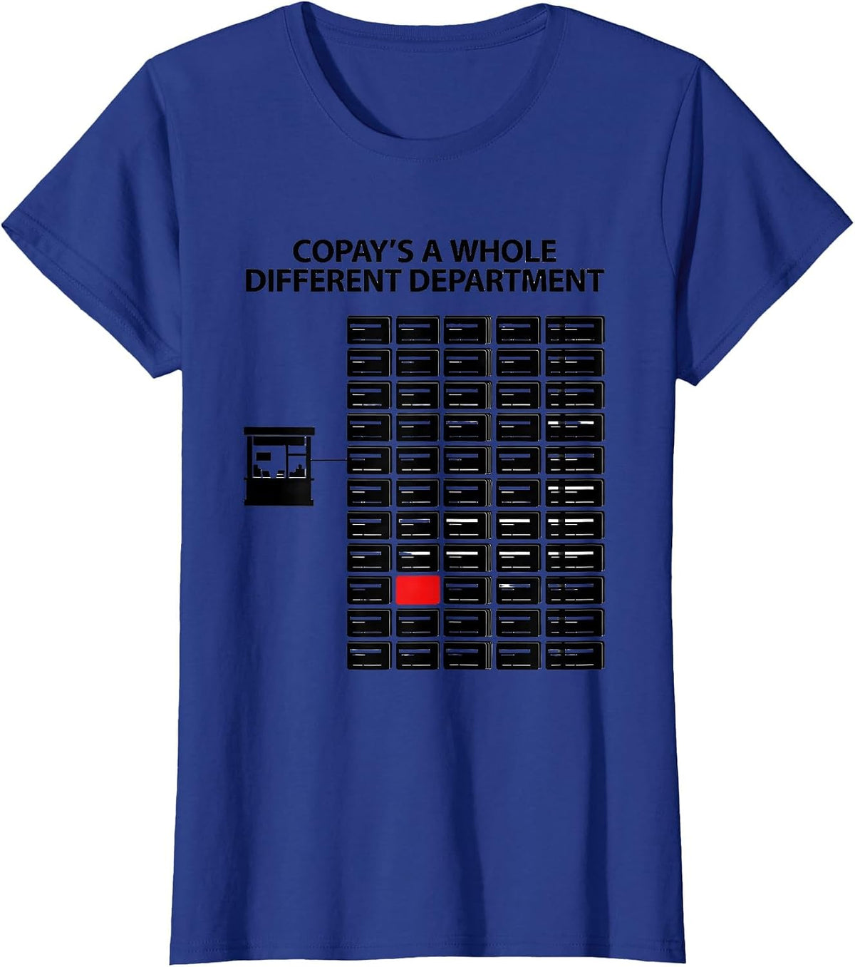Women's Copay's A Whole Different Department Funny Pharmacy Tech T-Shirt - Royal Blue