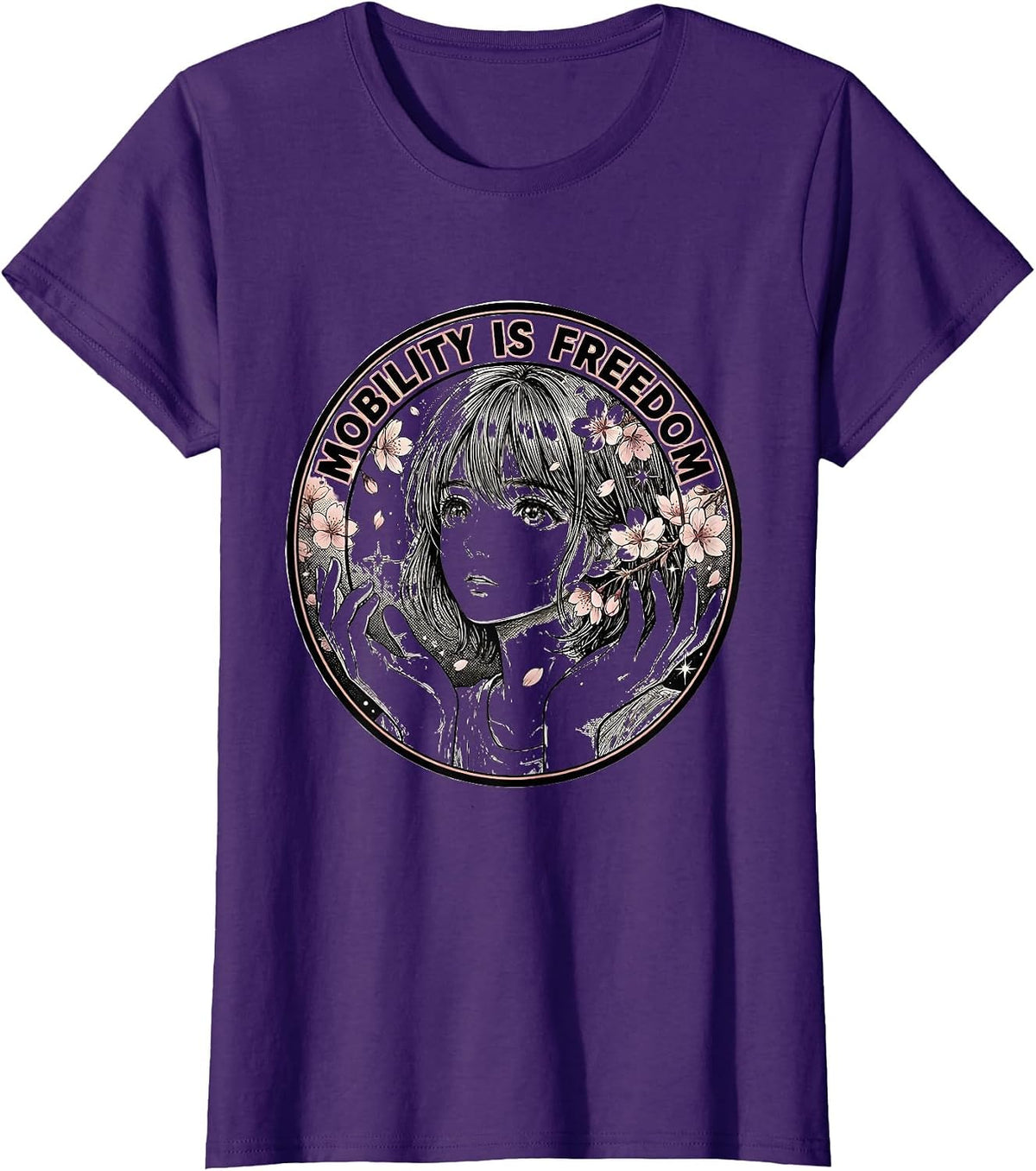 Women's Mobility Is Freedom Physical Therapy Design T-Shirt - Purple