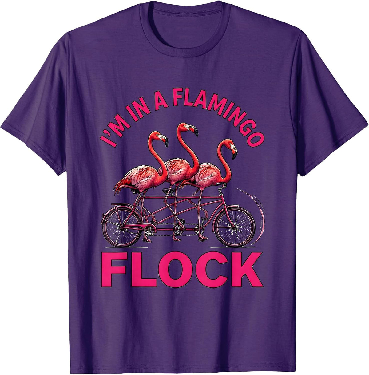I’m In A Flamingo Flock Funny Flamingo Lover Gift Tropical T-Shirt - Purple