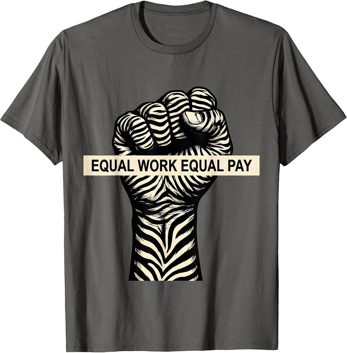 Men's Equal Work Equal Pay Labor Day Rights Design T-Shirt - Asphalt Grey