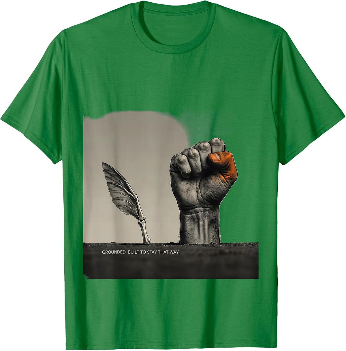 Men's Grounded. Built To Stay That Way. Funny Penguin Martial Arts T-Shirt - Kelly Green