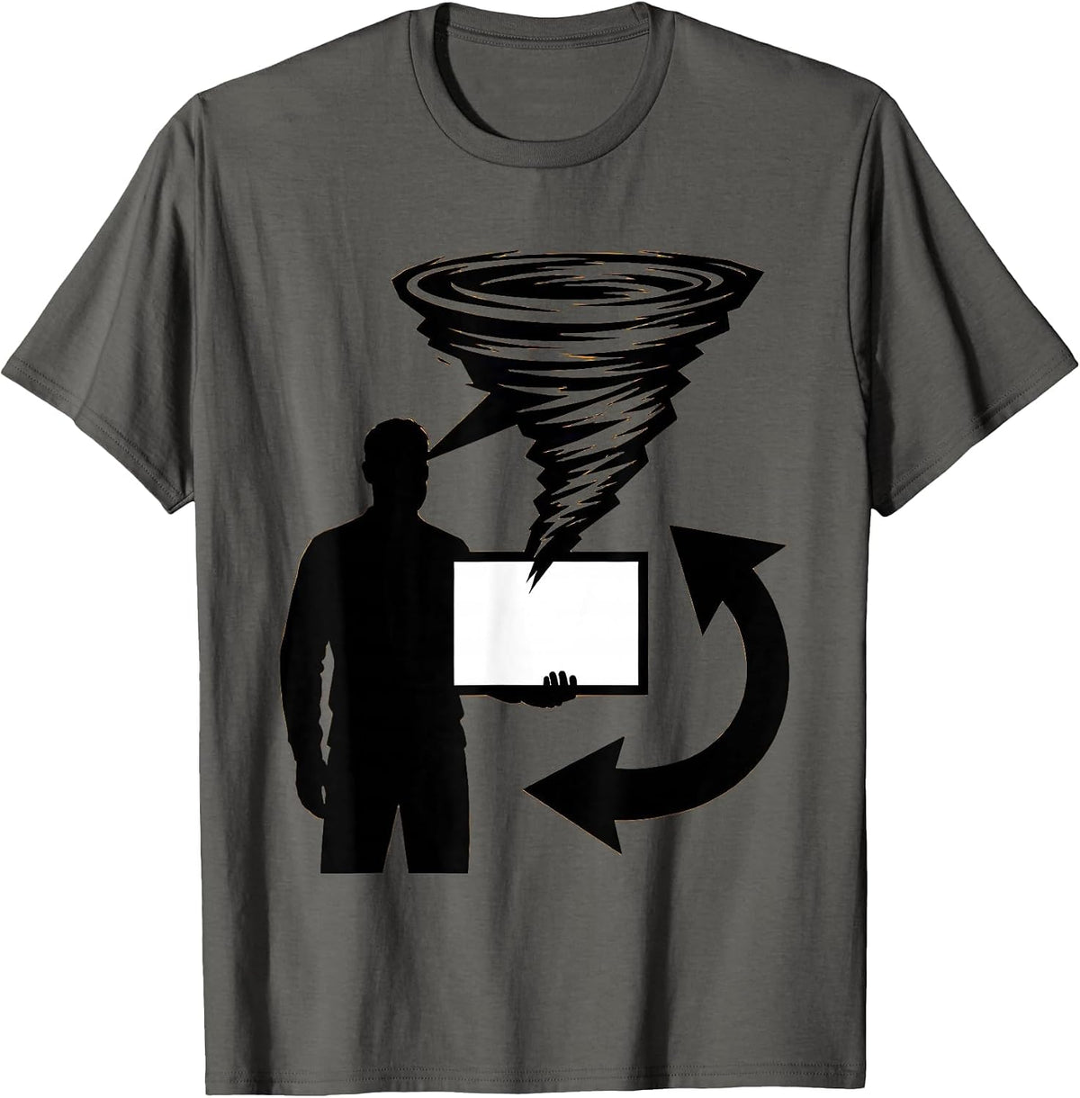 Men's Storm Chaser Weather Enthusiast Humor Brutalist Graphic T-Shirt - Asphalt Grey