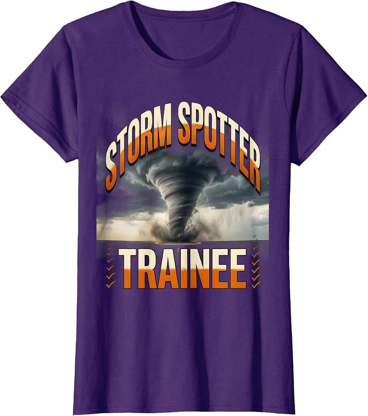 Women's Storm Spotter Trainee Funny Tornado Chaser Weather T-Shirt - Purple