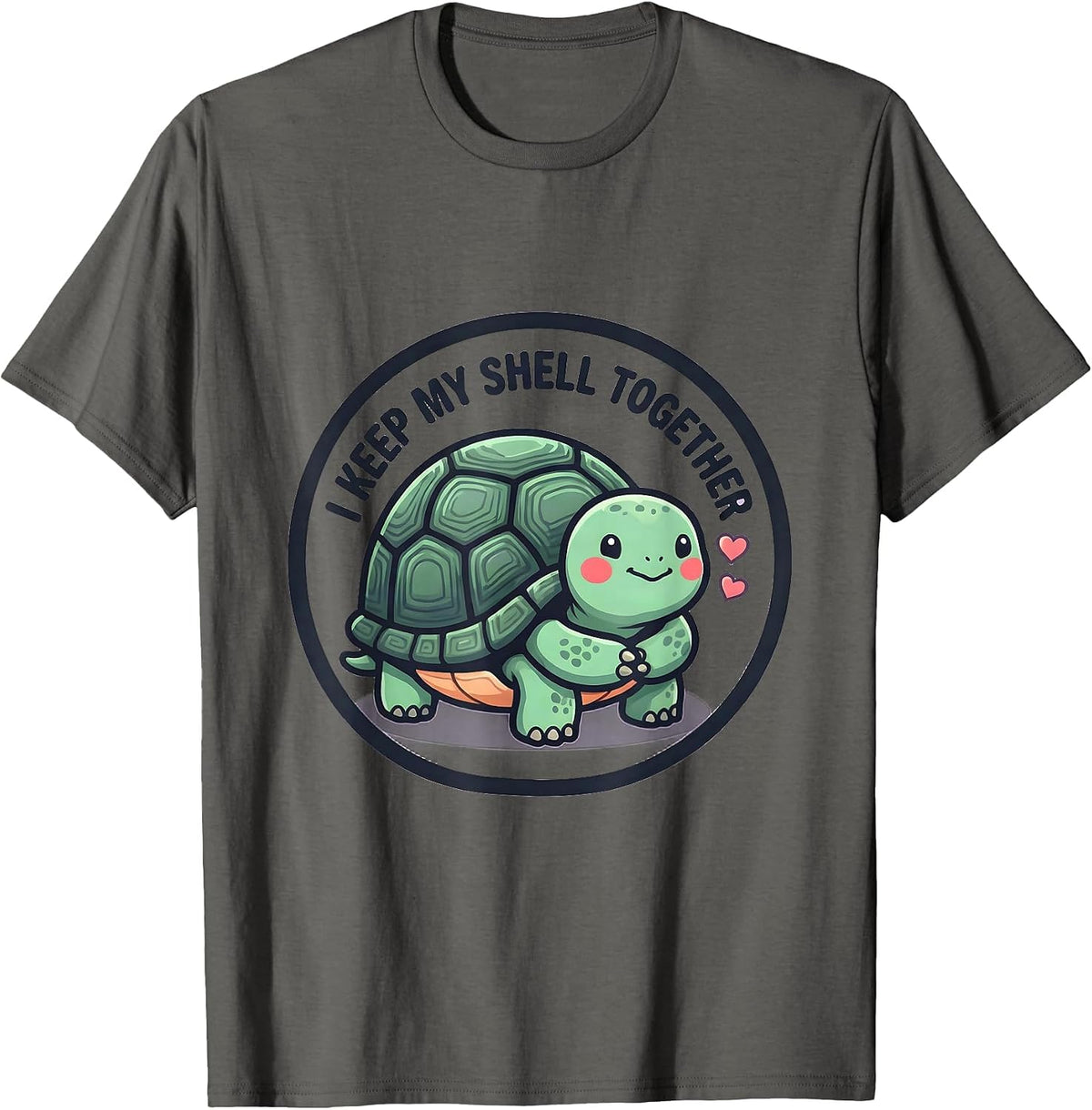 I Keep My Shell Together Cute Kawaii Turtle Lover Gift T-Shirt - Asphalt Grey