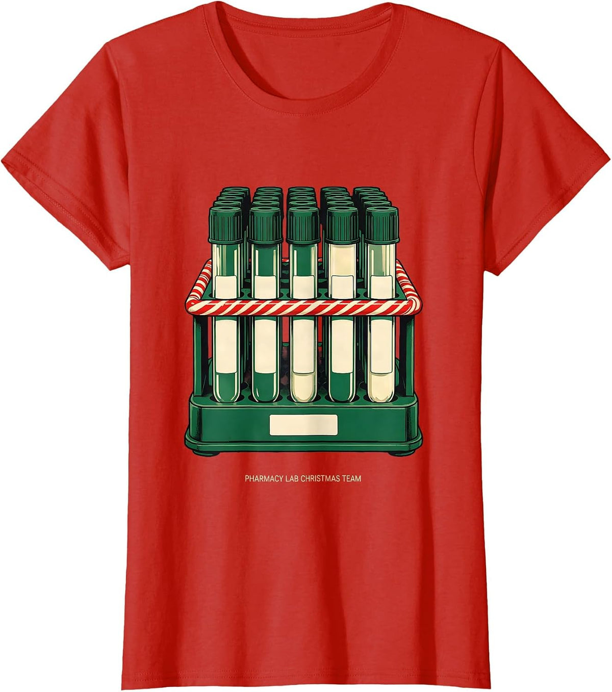 Pharmacy Lab Christmas Team Funny Pharmacy Tech Squad T-Shirt - Red