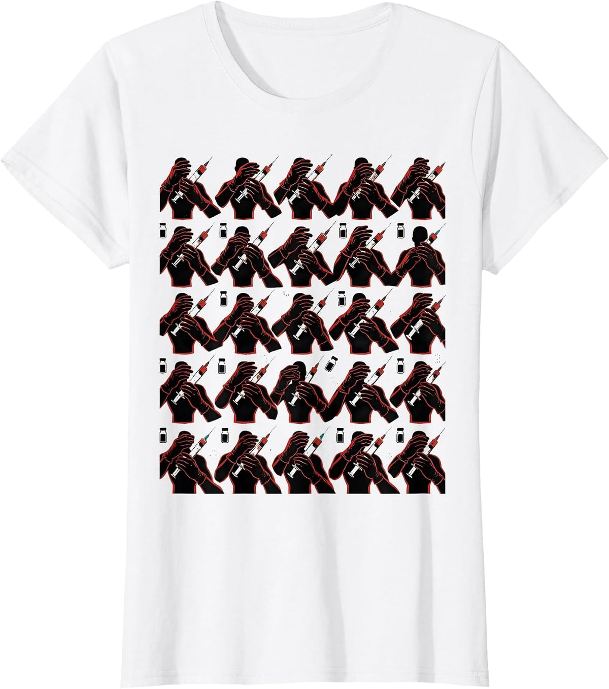 Gloved Hands Vaccine Humor Pharmacy Technician T-Shirt - White