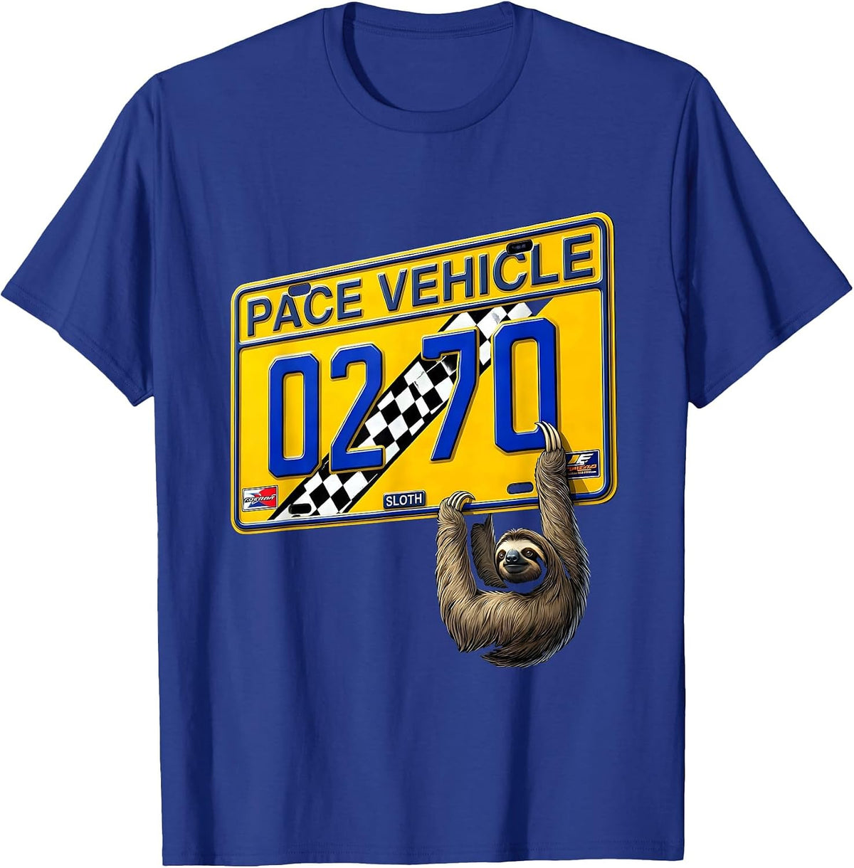 Men's Pace Vehicle: Sloth Funny Sloth Lover Racing Humor T-Shirt - Royal Blue