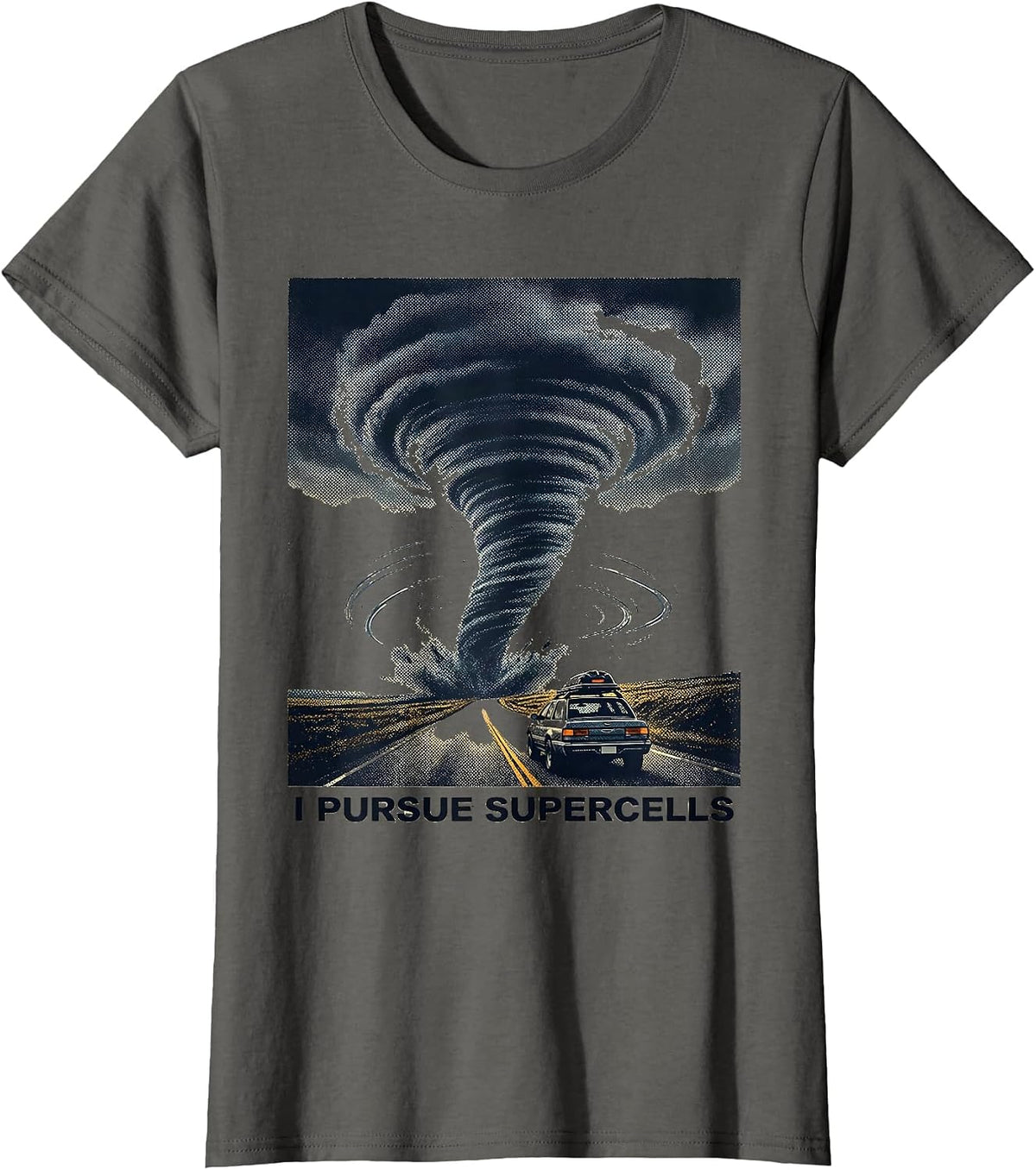 Women's I Pursue Supercells Storm Chaser Meteorology Weather T-Shirt - Asphalt Grey