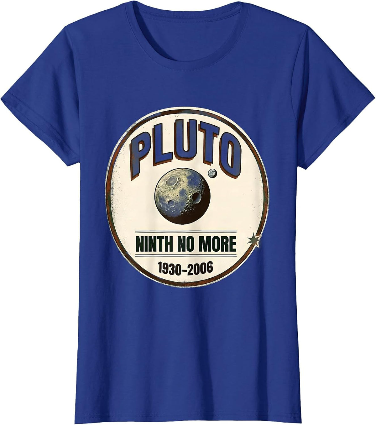 Women's Pluto Ninth No More Vintage Retro Astronomy NASA Space Fan T-Shirt - Royal Blue