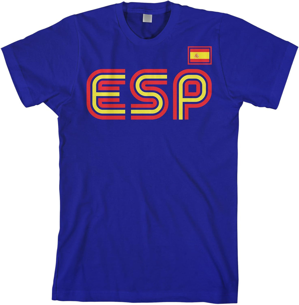 Threadrock Men's Spain Athletic Retro Series T-Shirt - Royal Blue