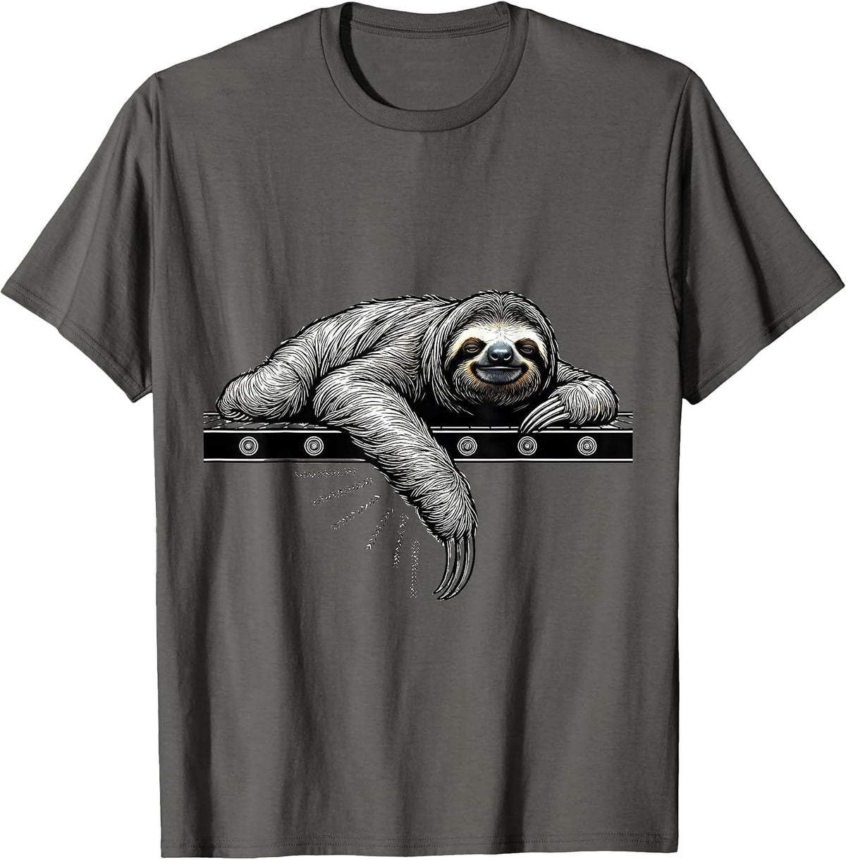 Men's Contour Sloth Funny Sloth Lover Animal Humor Gift T-Shirt - Asphalt Grey