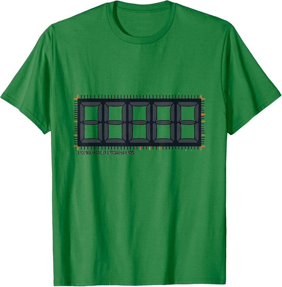 Men's Licensed Fault Diagnostician Funny Mechanic Auto Repair T-Shirt - Kelly Green