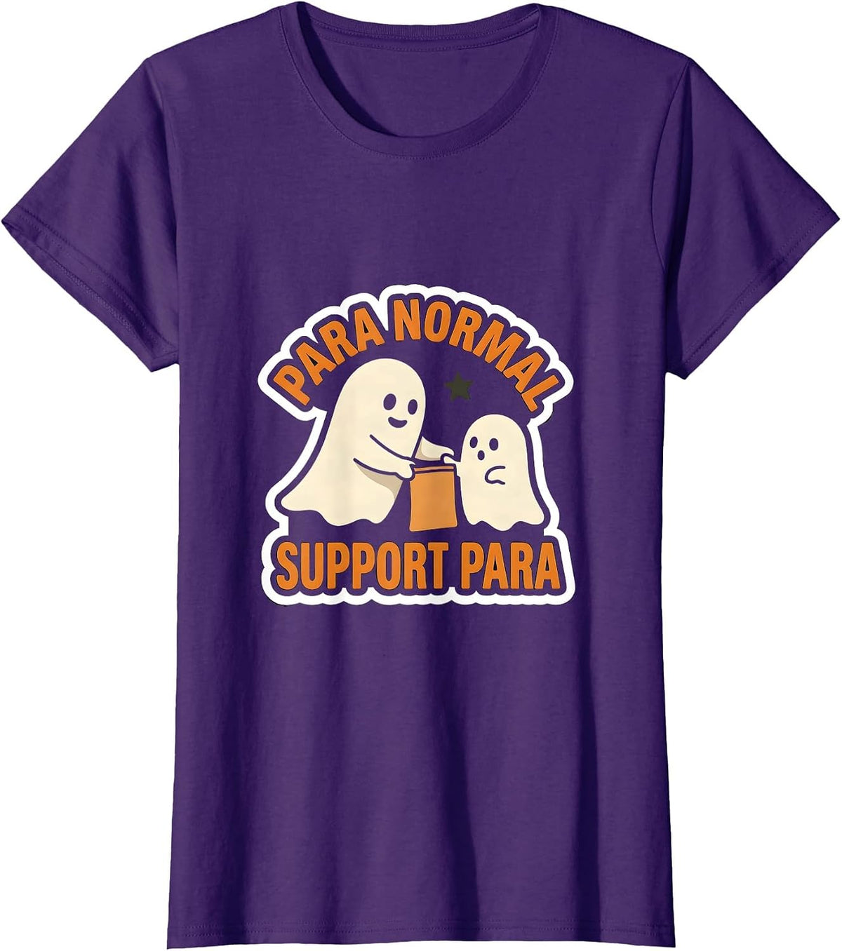 Women's Para Normal Support Para Funny Paraprofessional Ghost T-Shirt - Purple