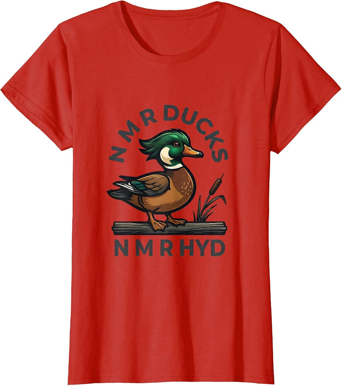 Women's N M R DUCKS N M R HYD Funny Duck Hunter Hunting Dad Gift T-Shirt - Red