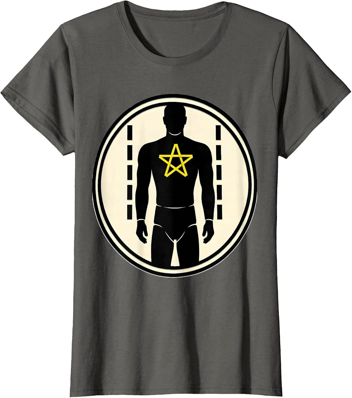 Women's Sealed EMT Stencil Badge Deadpan Paramedic Humor T-Shirt - Asphalt Grey