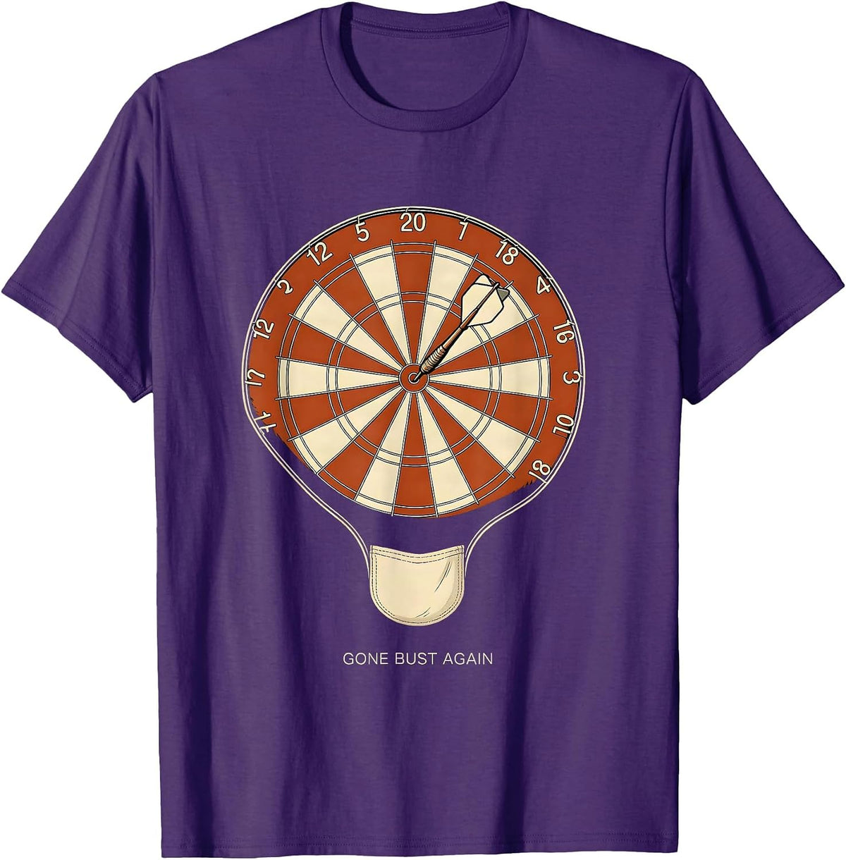Gone Bust Again Funny Darts Player Bar League Humor T-Shirt - Purple