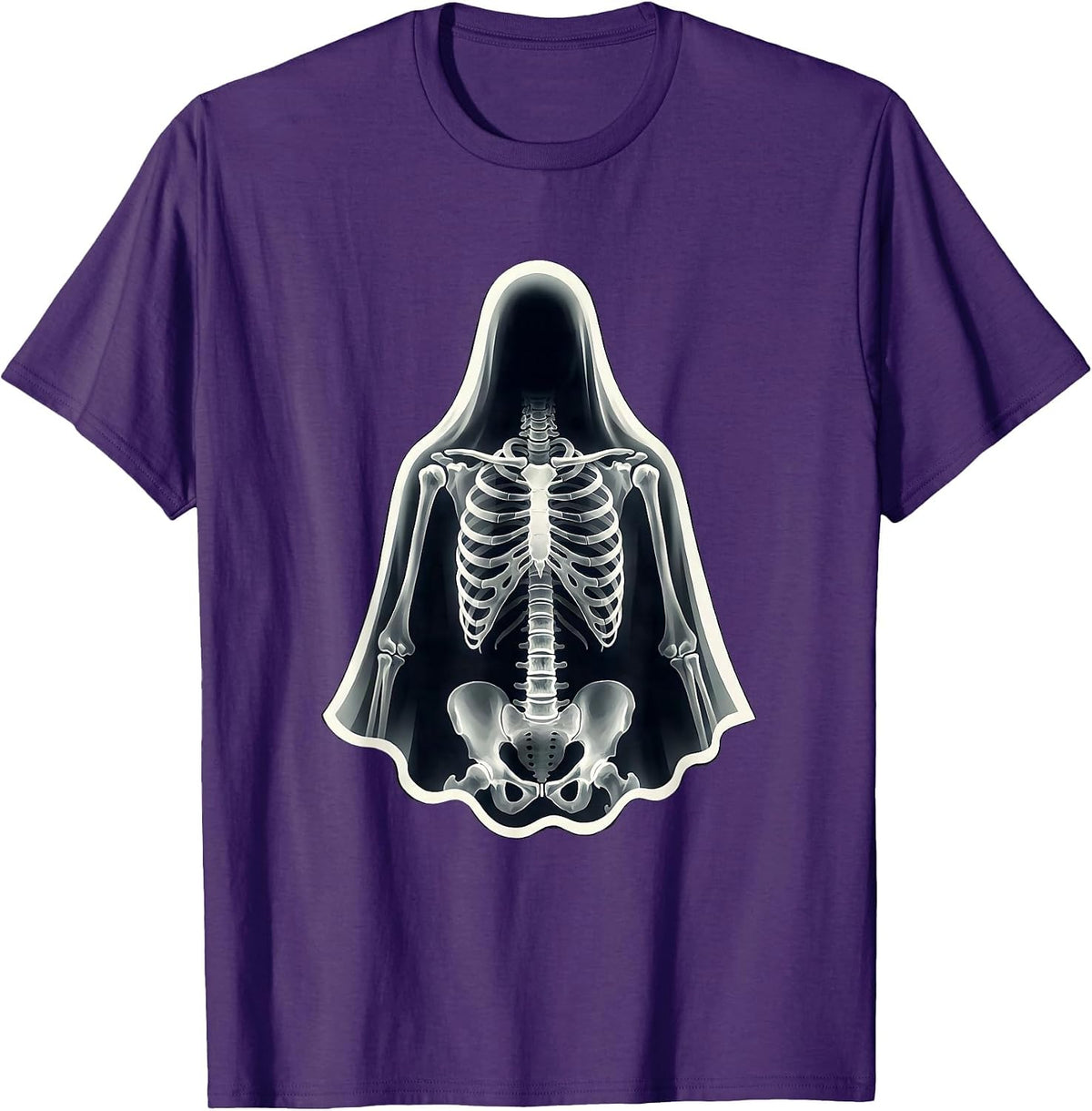 Sheeted Ghost Radiology Tech Halloween Workplace Humor T-Shirt - Purple