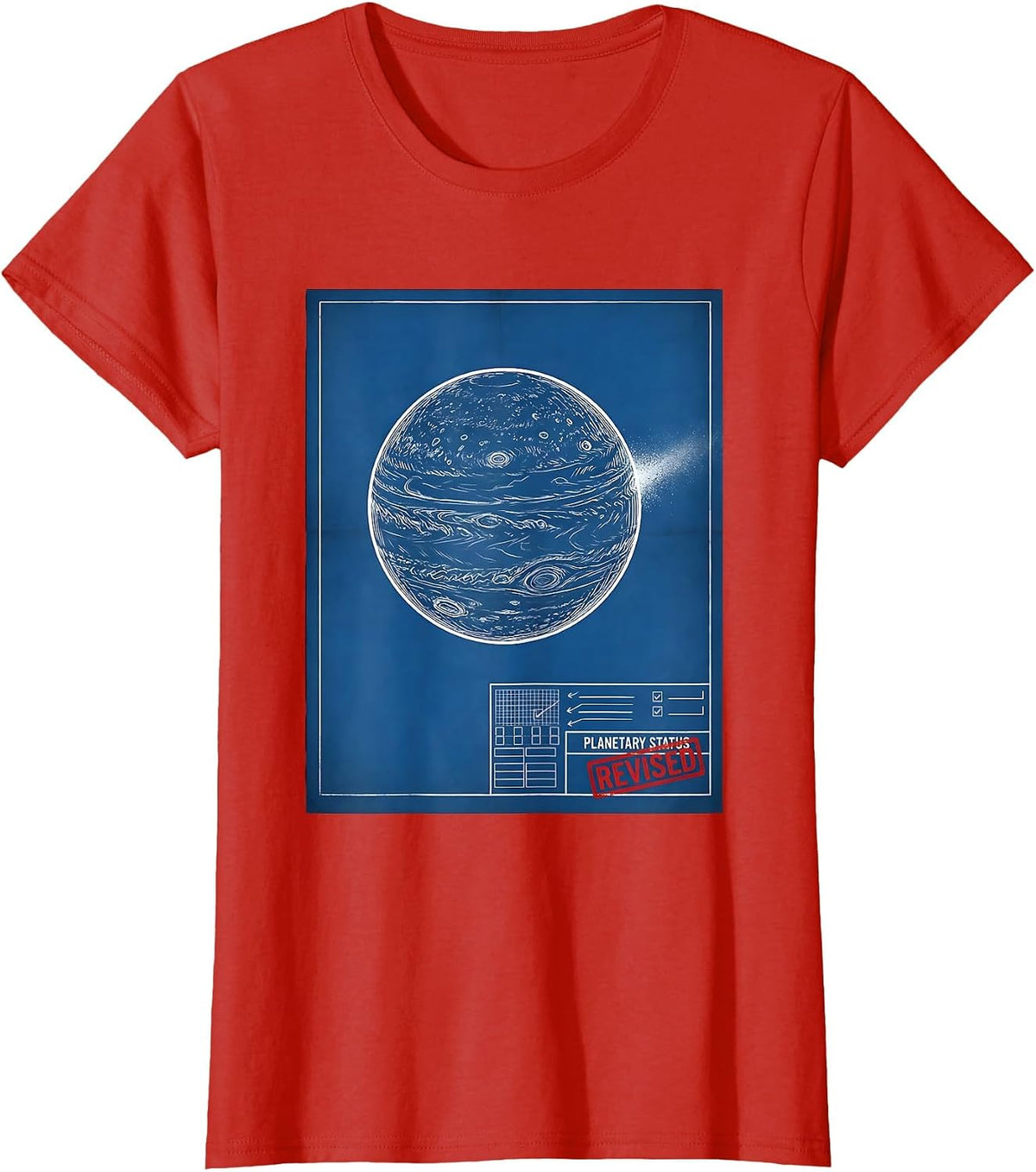 Planetary Status Revised Funny Astronomy Science Fan Gift T-Shirt - Red