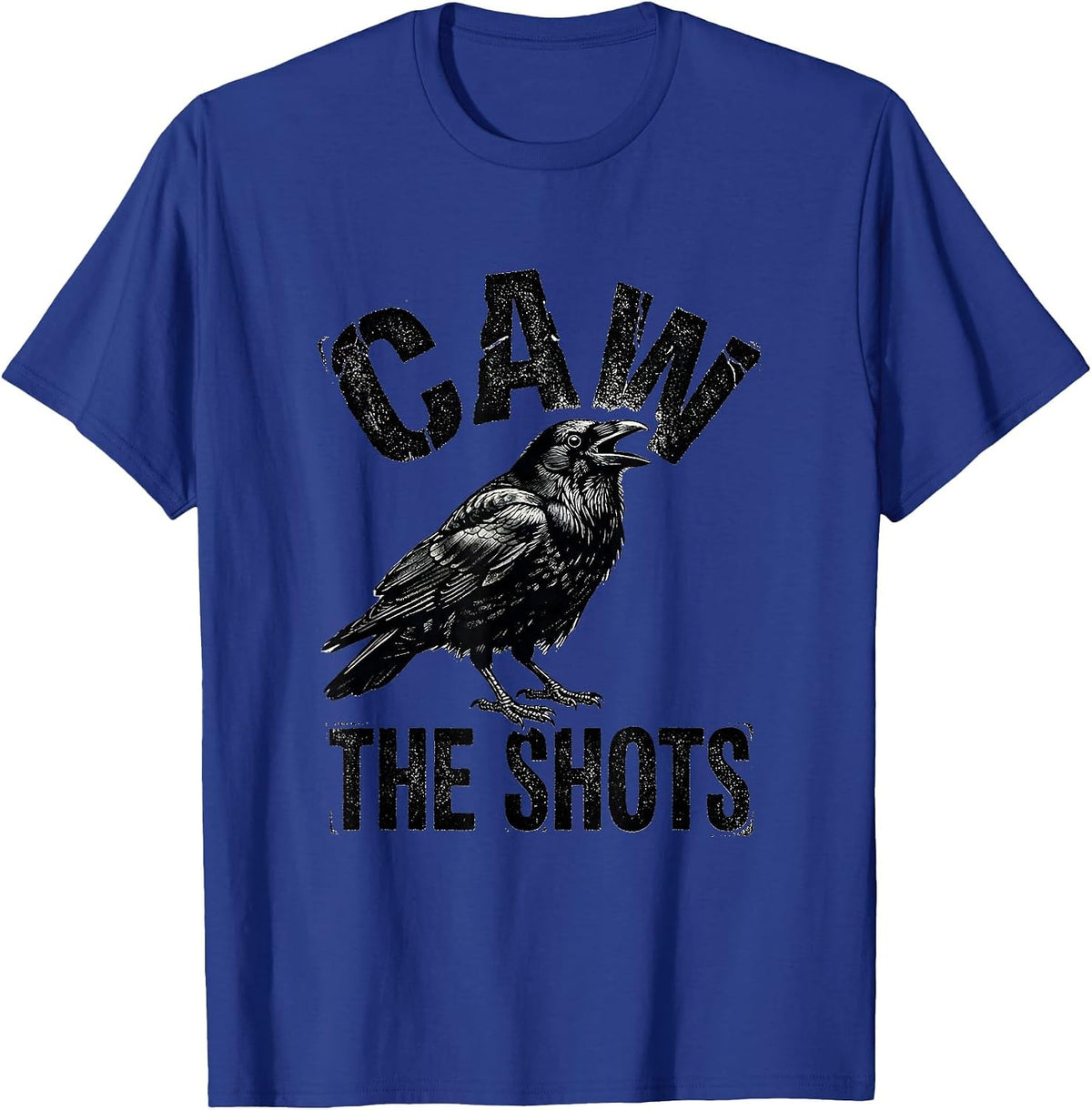 caw the shots Gothic Crow Bird-Pun Humor Raven Lover T-Shirt - Royal Blue