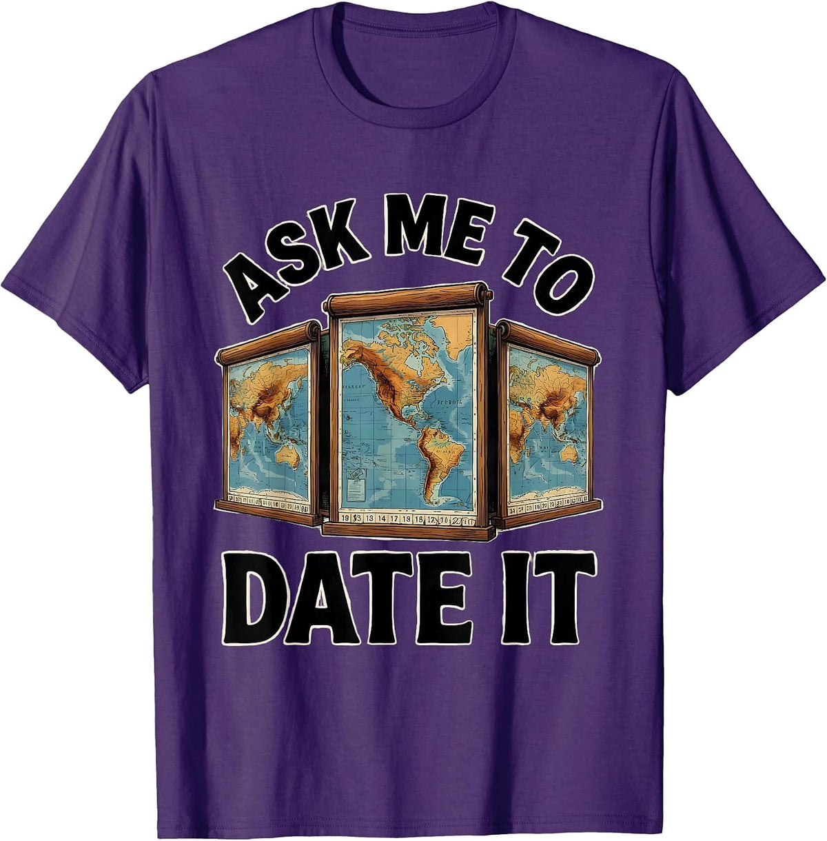 Men's Ask Me To Date It Funny History Teacher Back To School T-Shirt - Purple